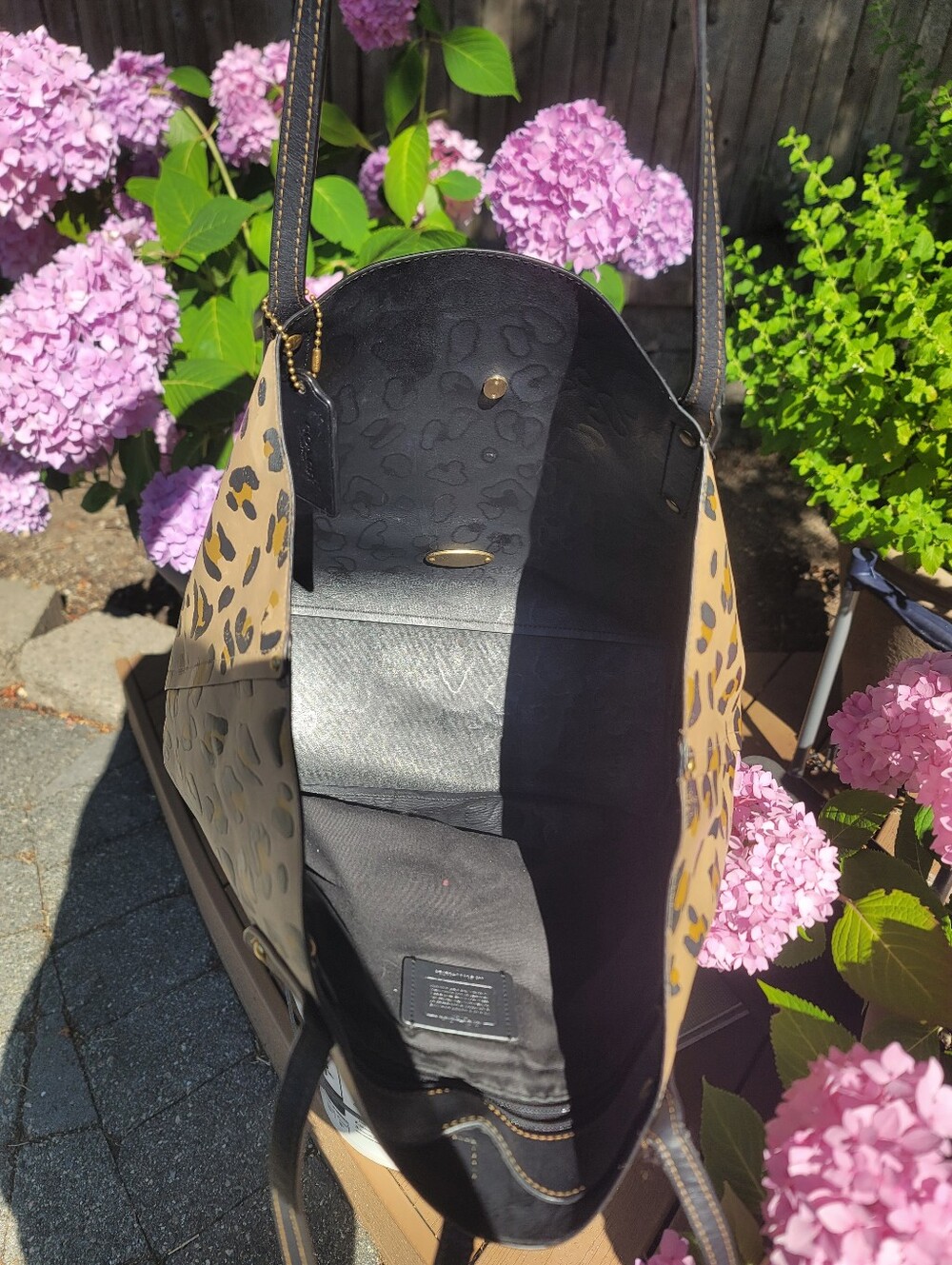 Coach Market Leopard Print Calf Leather Tote - Picture 3 of 16